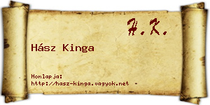 Hász Kinga névjegykártya